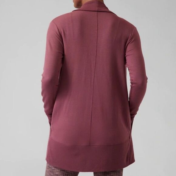 Athleta Pranyama restore wrap cardigan women’s large tawny rose pockets nirvana - Picture 2 of 16